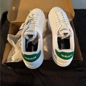 Adidas Men's Classic White and Green Sneakers